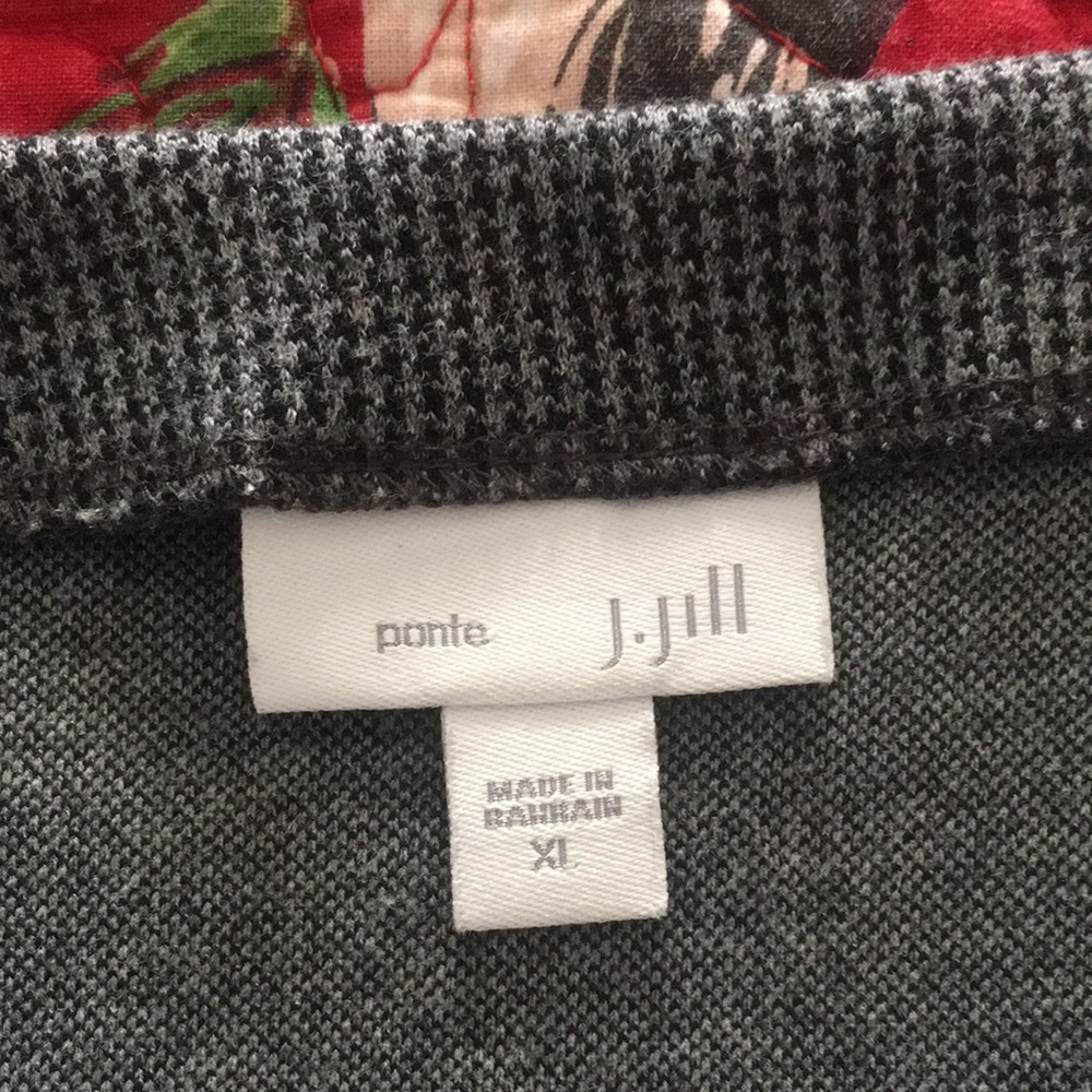 J Jill top gray houndstooth xl 3/4 sleeves - Picture 2 of 8